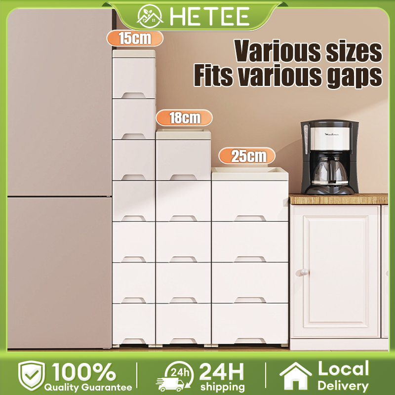 【SG Stock】Gap Drawer Cabinet Plastic Kitchen Drawer Cabinet With Wheels Bathroom Narrow Organizer