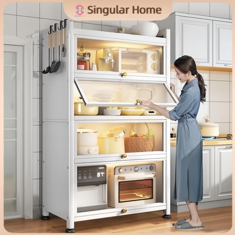 Kitchen storage cabinet Multi-layer storage cabinets for home dust-proof multi-function Storage cabinets 防尘储物柜