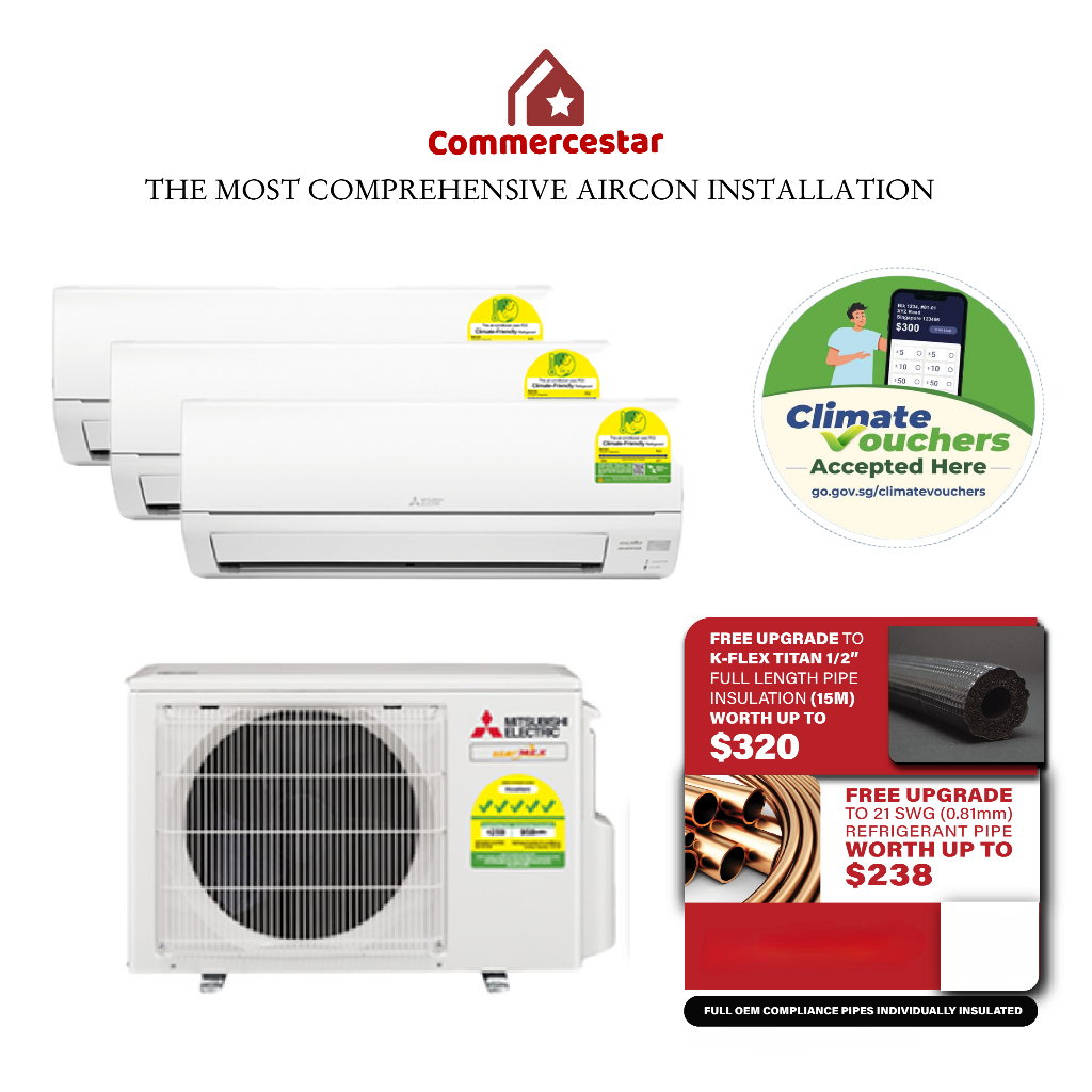 MITSUBISHI ELECTRIC STARMEX R32 NEW SYSTEM 3 (INSTALLATION INCLUDED FREE UPGRADED MATERIALS)