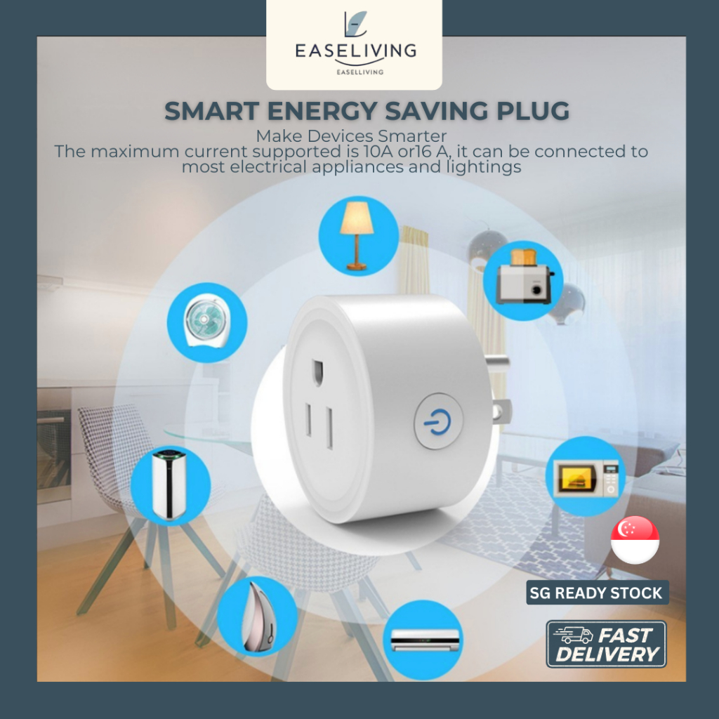 [20A HIGH POWER] Tuya Smart WiFi Plug UK Standard - Energy Monitoring Wireless Socket Timer Alexa Google Home