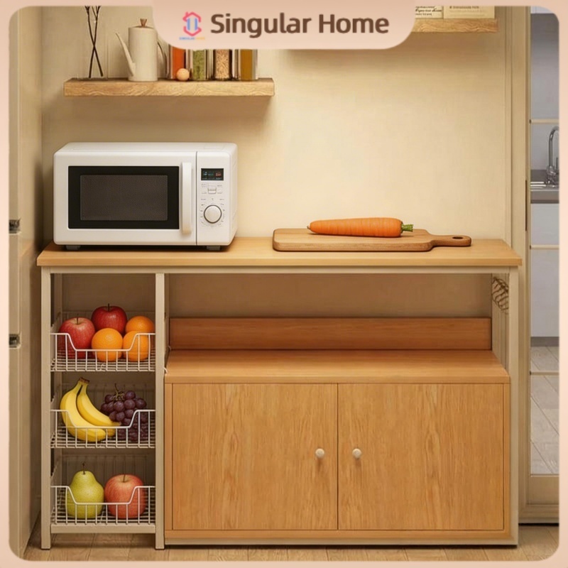 Kitchen Storage Cabinet Solid Wood Kitchen Rack Storage Rack With Cabinet Cupboards Kitchen Cabinet Kitchen Organizer置物架