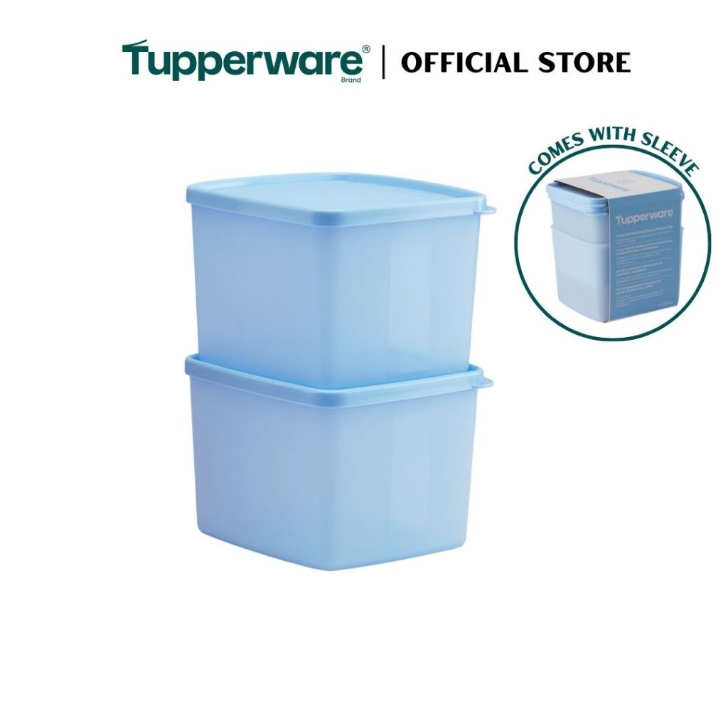 Tupperware 2pcs Stacking Square Food Storage containers (800ml) TP0032