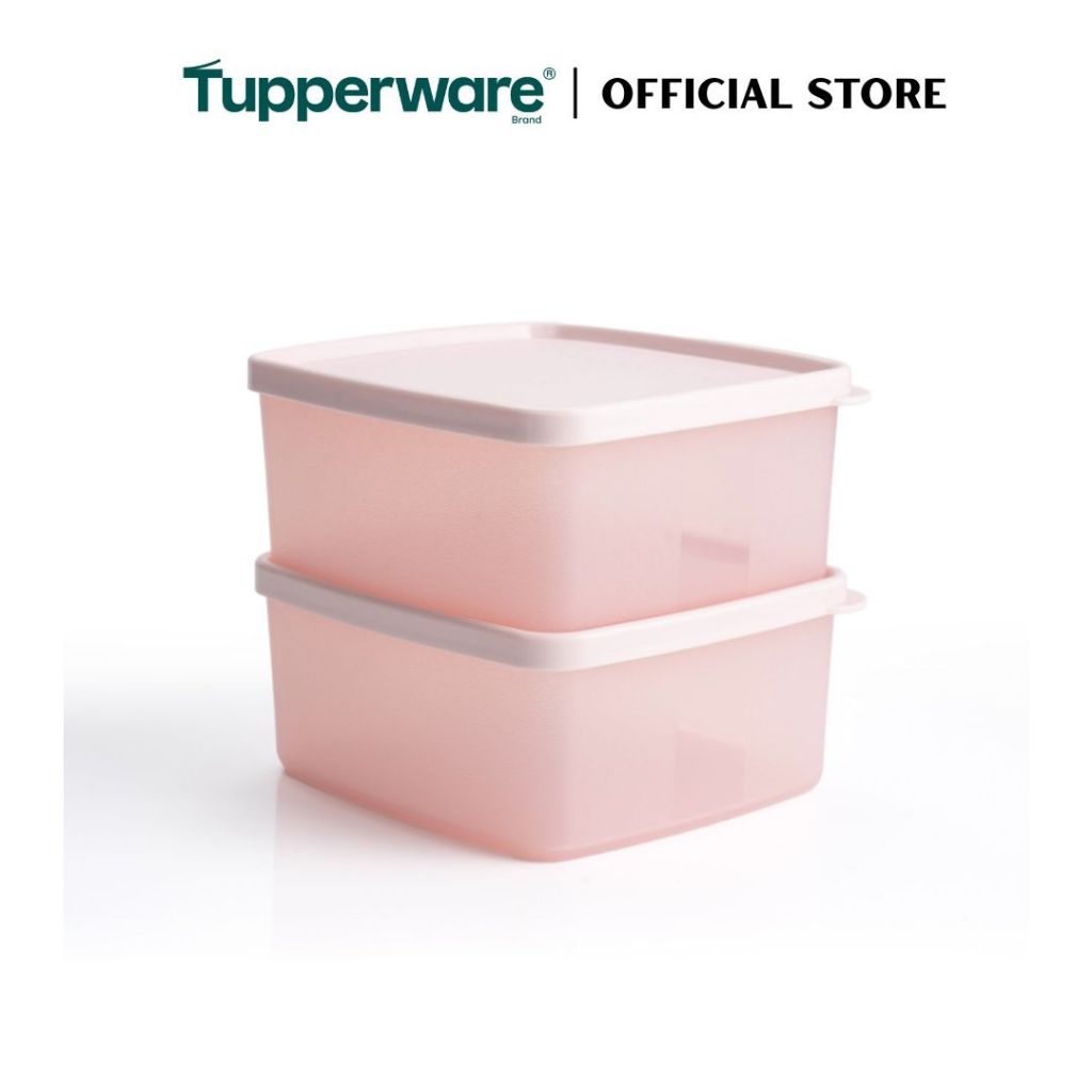 Tupperware 2pcs Stacking Square Food Storage containers (400ml) TP0031