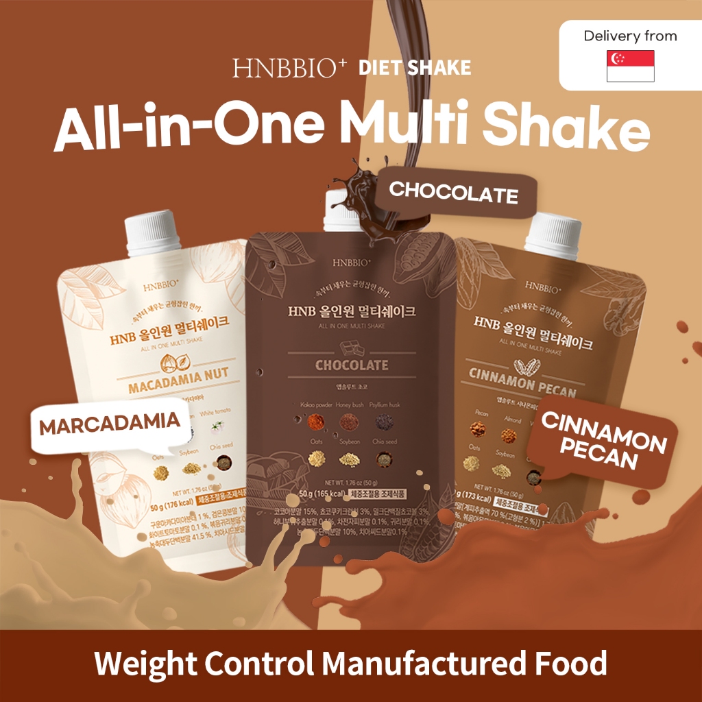 【 SG Stock 】All-In-One Multi Pouch Shake / Macadamia, Cinnamon, Chocolate / Protein, Korea Diet meal