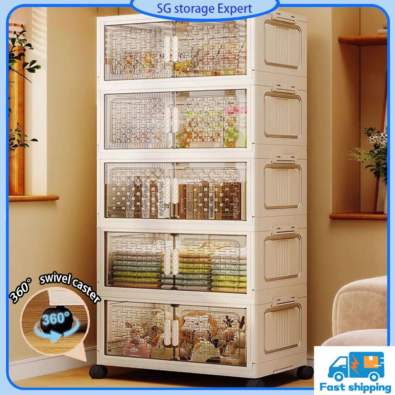Clothing Storage Cabinet Foldable Storage Cabinet Multifunctional Plastic Storage Cabinet Home Living Room Miscellane