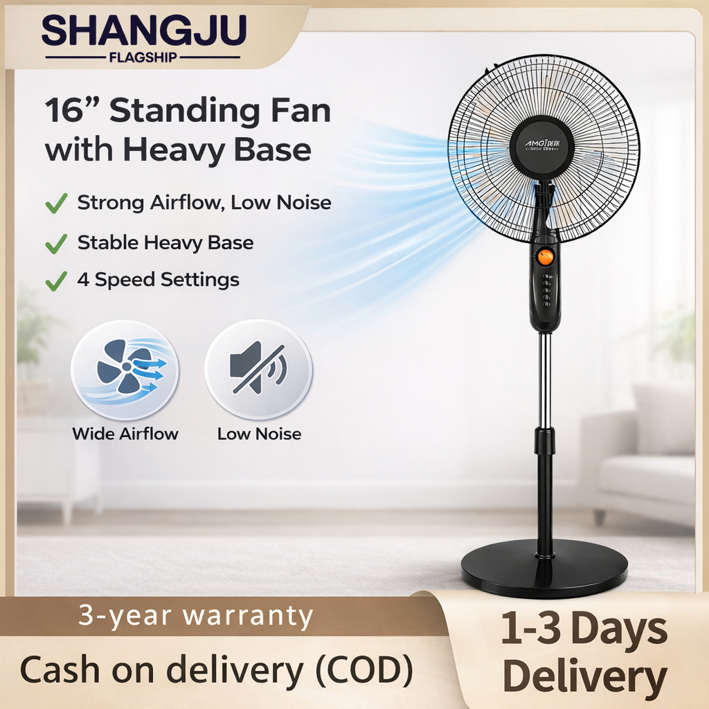 16" Oscillating Stand Fan with Timer