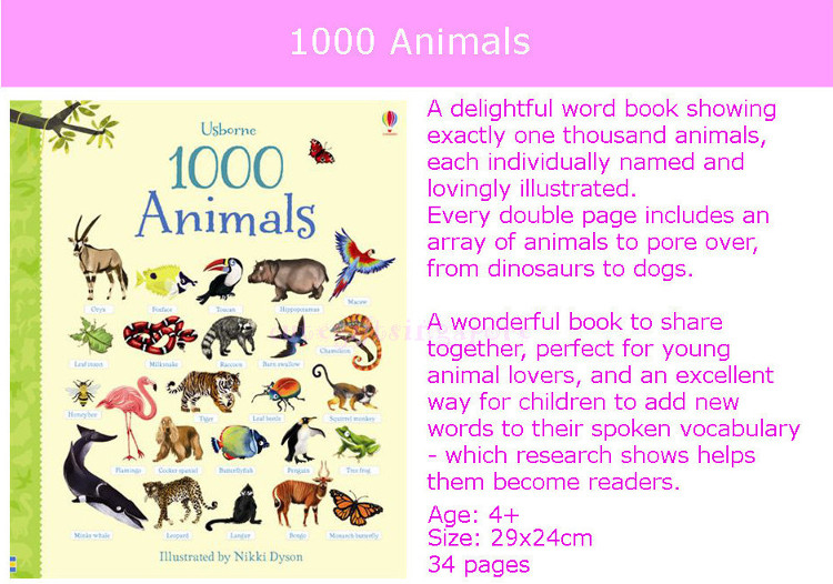 Usborne Picture dictionary 1000 things to eat things that go 1000 Animals  things under the sea Big book of English Word | Shopee Singapore