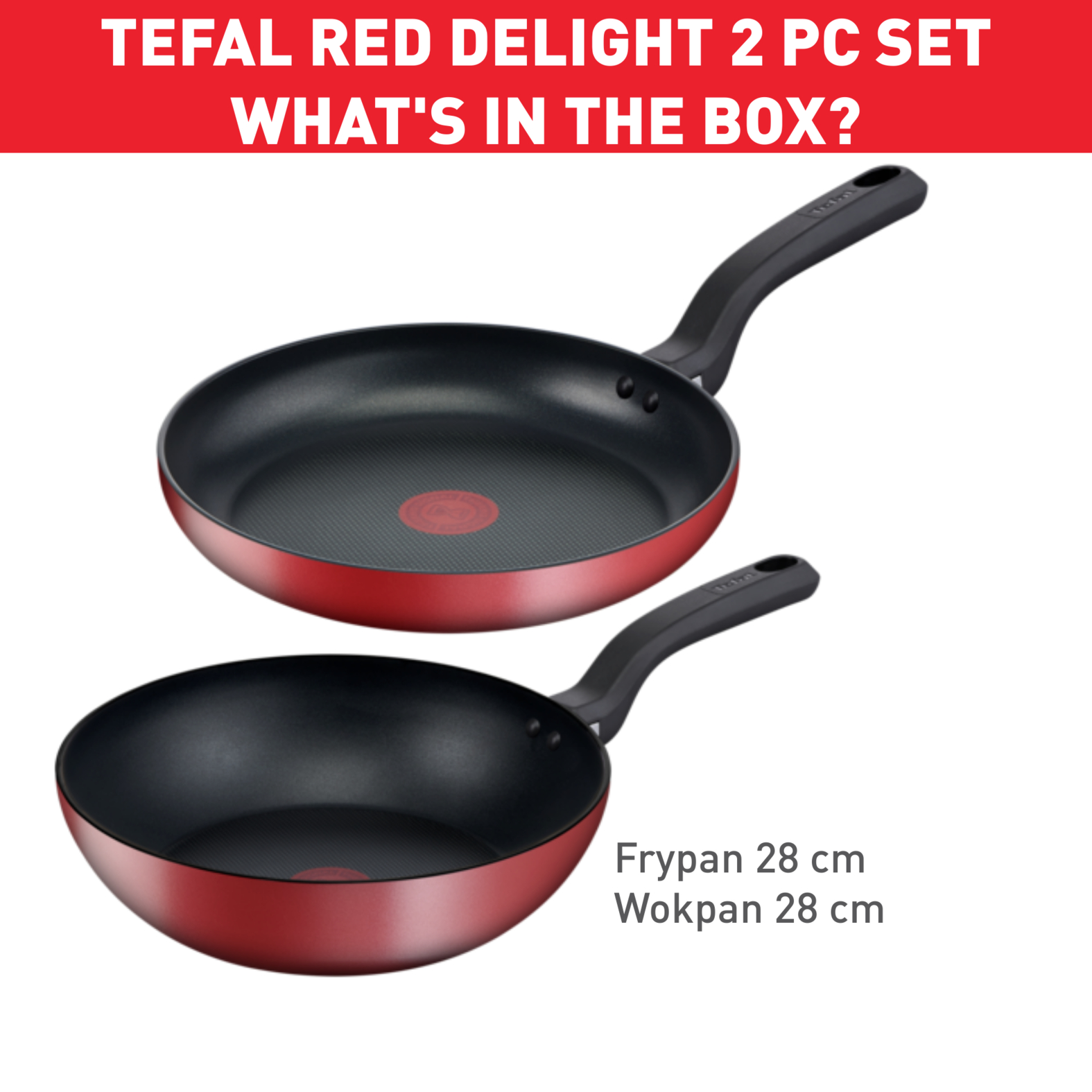 RED DELIGHT PREMIUM INDUCTION RED SURPRISE 2PC SET ( 28CM