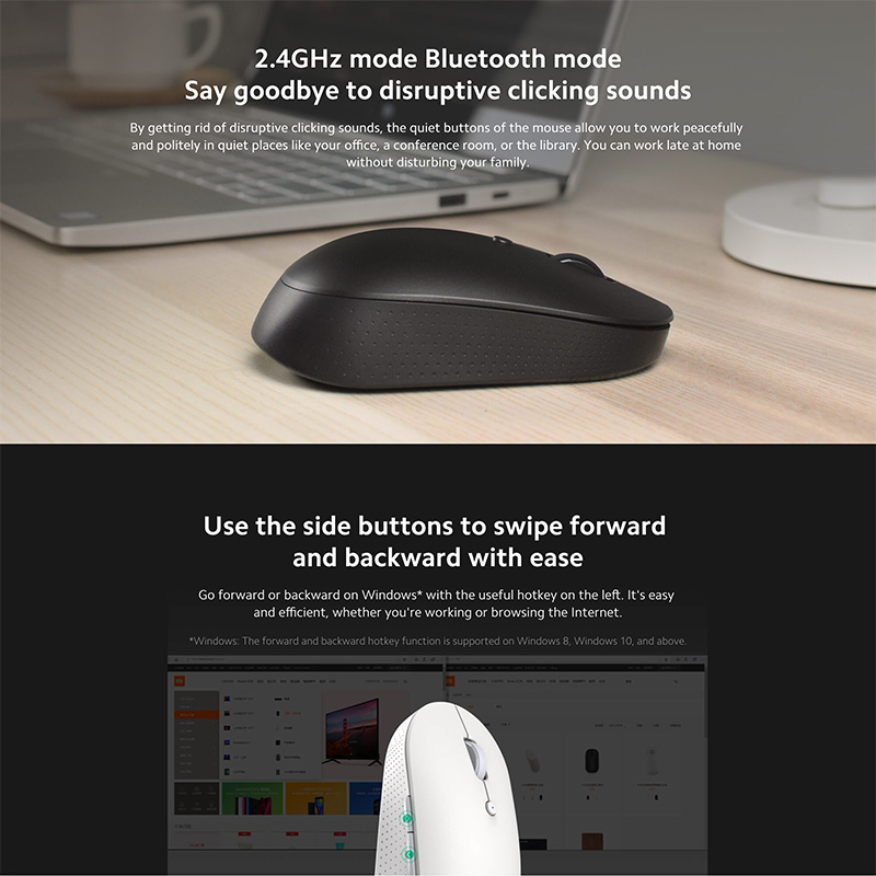 Xiaomi Mi Dual Mode Wireless Mouse Silent Edition – camera.com.sg