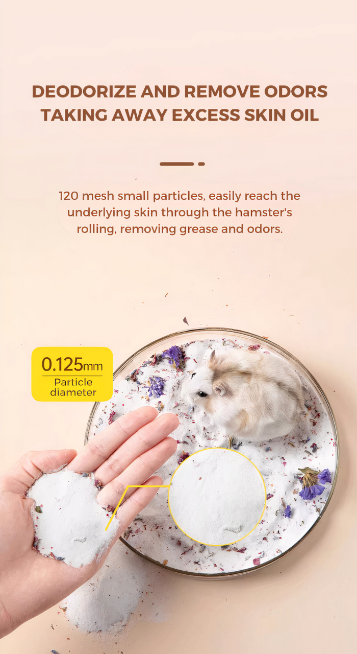 YEE Hamster Bath Sand, Deodorizing Bathing Sand, Summer Clumping Toilet Bathing Sand