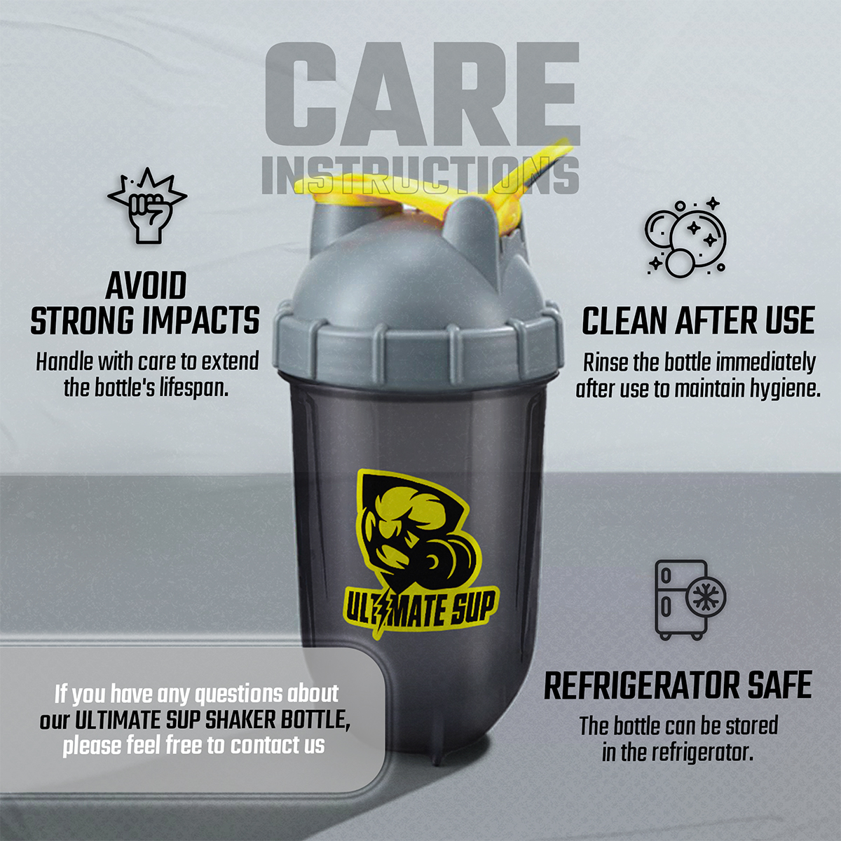 Shaker bottle - Care Instruction