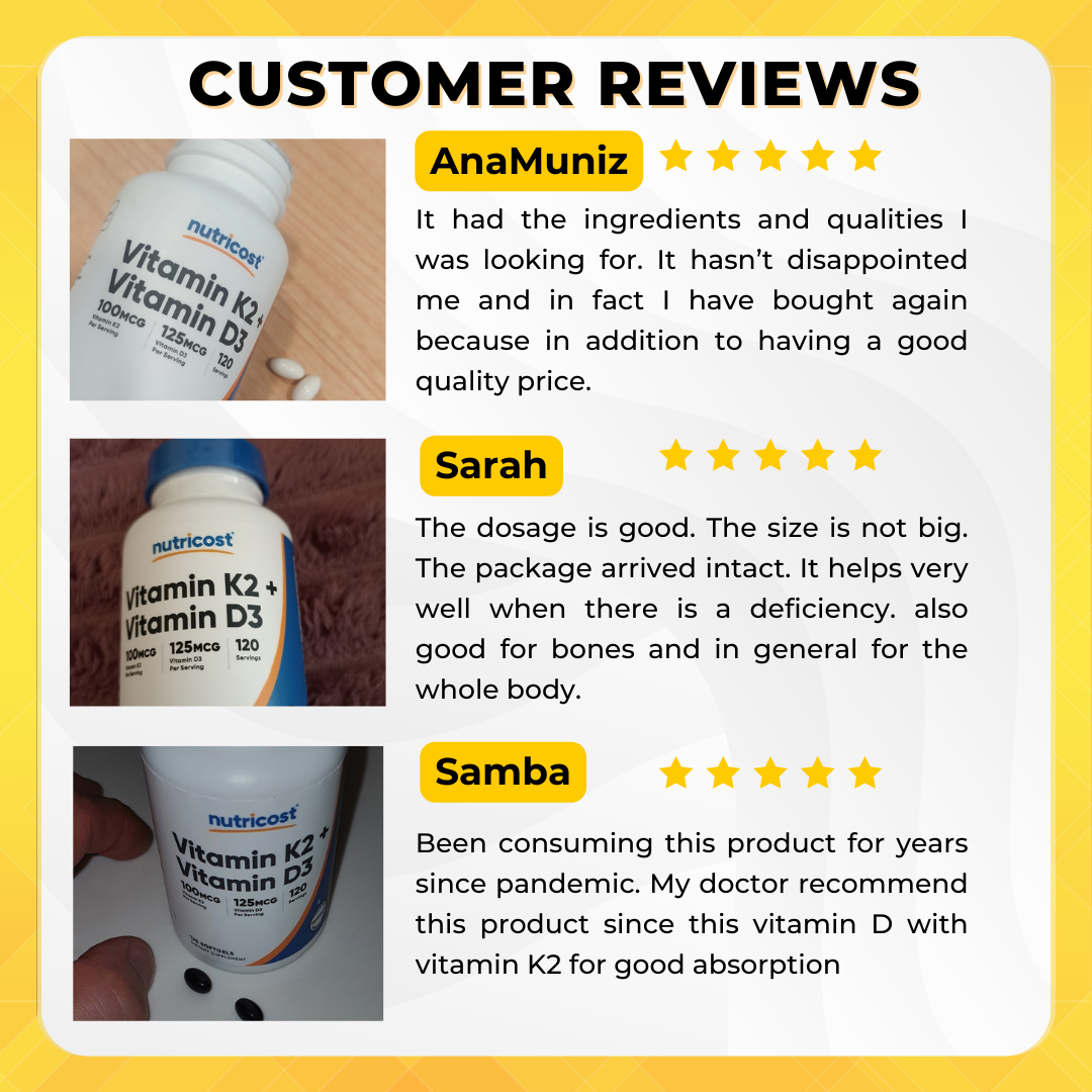 Nutricost Vitamin K2+D3 - Customer Reviews