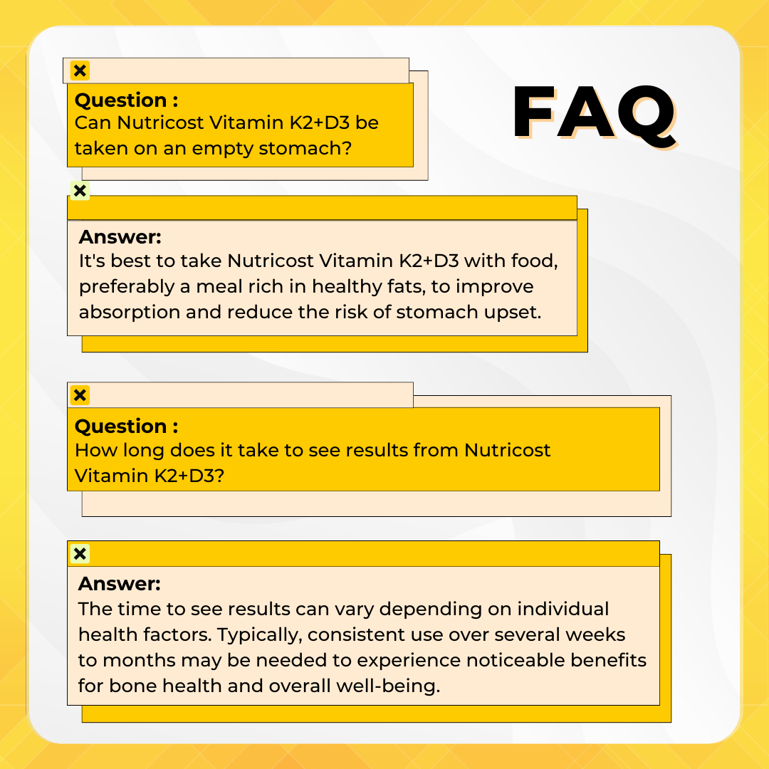 Nutricost Vitamin K2+D3 - FAQs