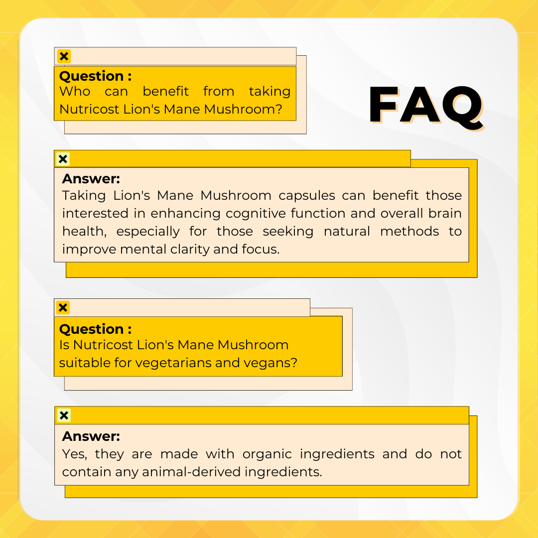 Nutricost Lion Mane - FAQ