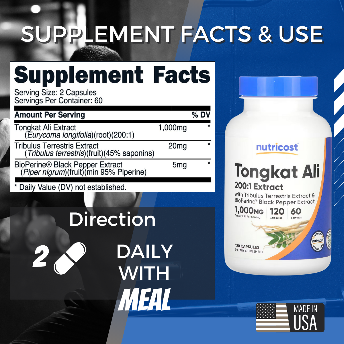 Nutricost Tongkat Ali - Supplement facts