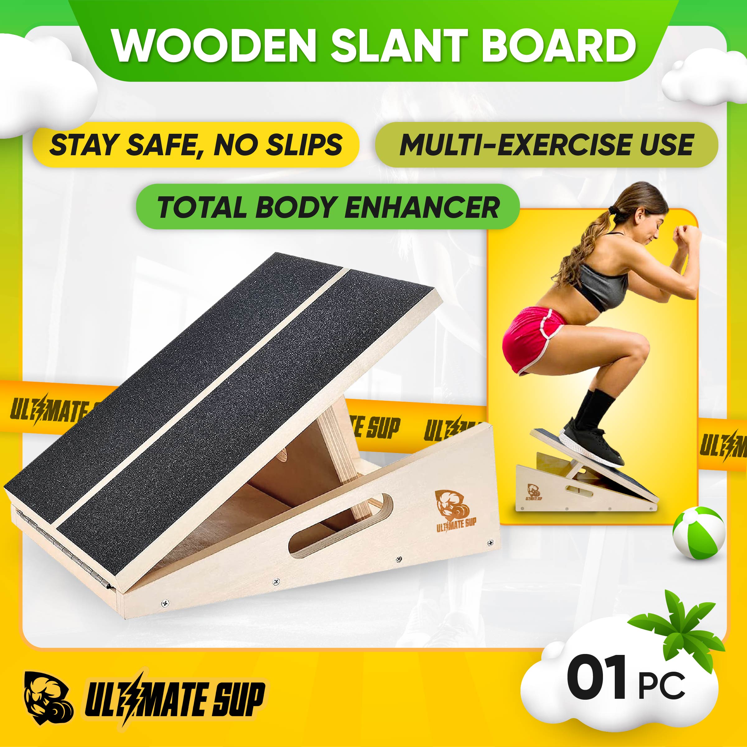 Wooden Slant Board - Thumbnail