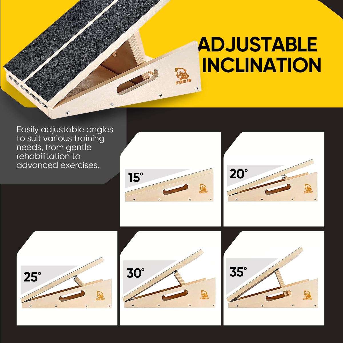 Wooden Slant Board - Adjustable Features