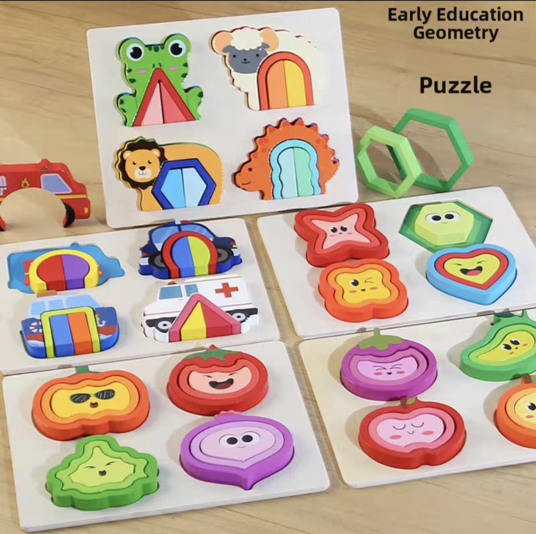 [SG] 3D Wooden Puzzle, Jigsaw Puzzles, Preschool Educational Toy for ...
