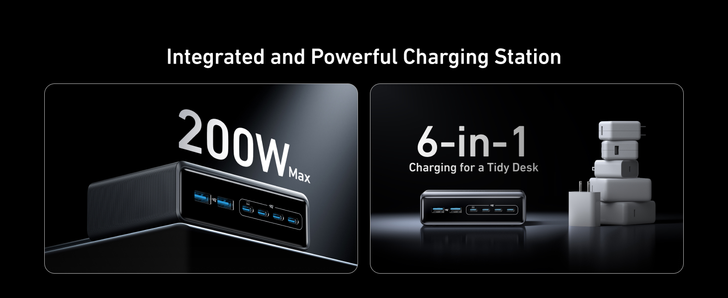 Anker Prime Charger, 200W 6-Port GaN Charging Station A2683