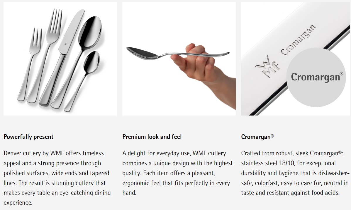 WMF Denver Cutlery Set 30-Piece Cromargan – WMF Singapore