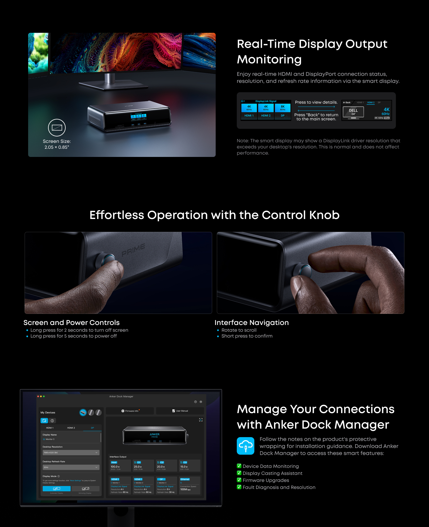 Anker Prime Docking Station (14-in-1 Charger, 8K Triple Display, DisplayLink) with DL7400 A83B3