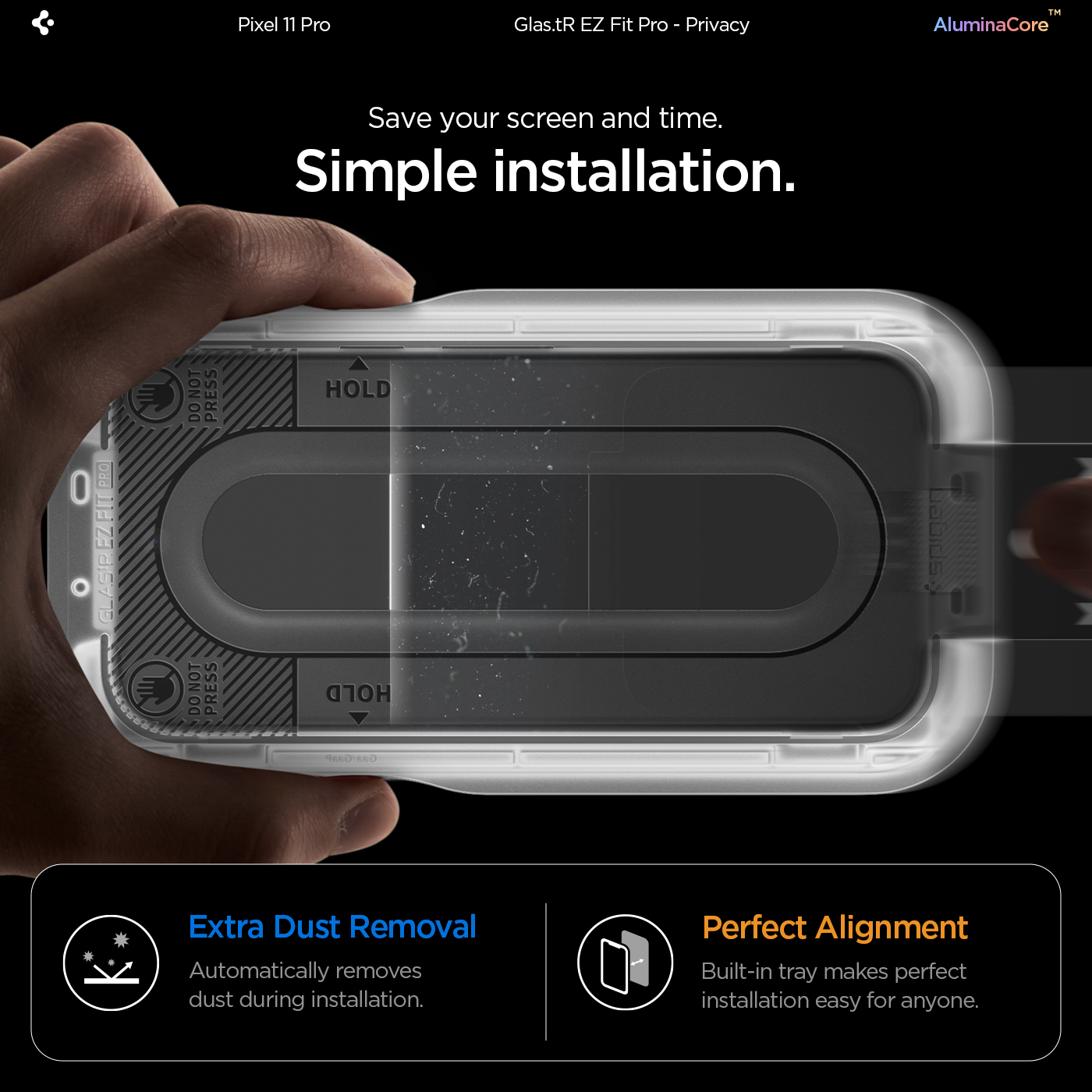 Google Pixel 11 Pro privacy protector with cleaning kit