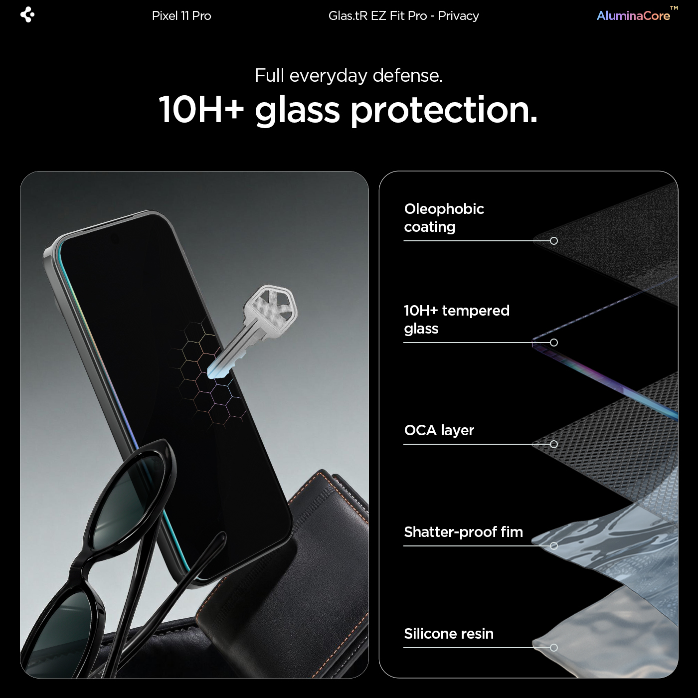 2 pack Google Pixel 11 Pro tempered glass screen protector