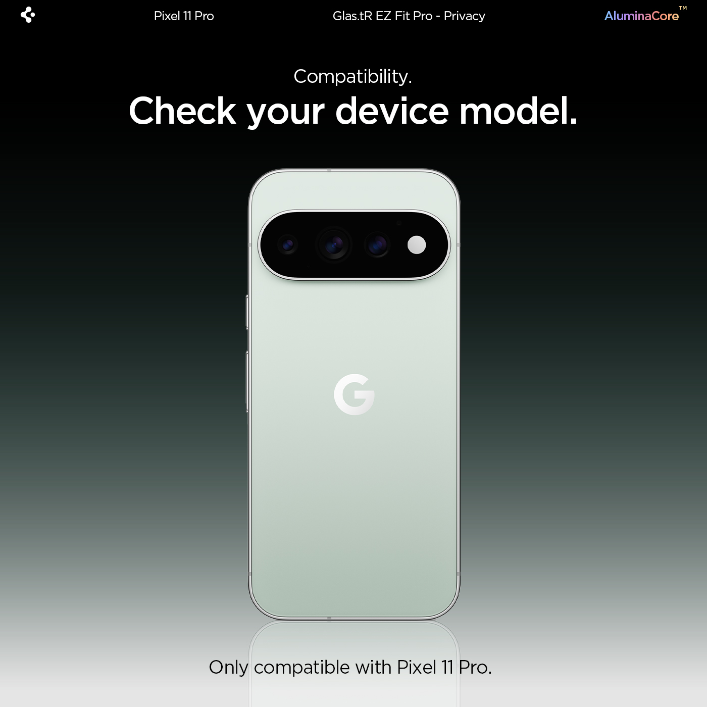Google Pixel 11 Pro privacy screen protector EZ Fit Pro front view