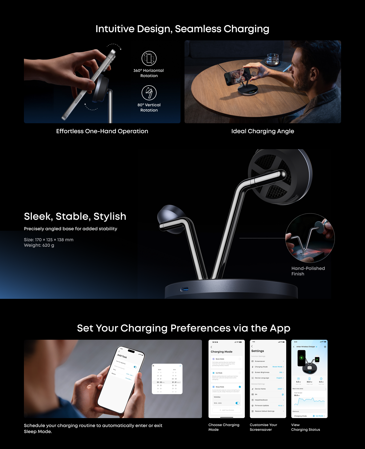 Anker Prime Wireless 3-in-1 Charging Station AirCool Dock Stand Magnetic Charger B25X7