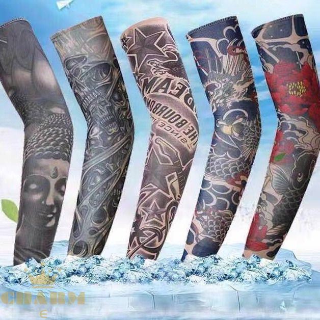 Much better】Tattoo Sleeve Set A Pair（2PCS）Outdoor Cycling Sleeves 3D Tattoo  Printed Arm Warmer UV Protection Sleeves | Shopee Singapore