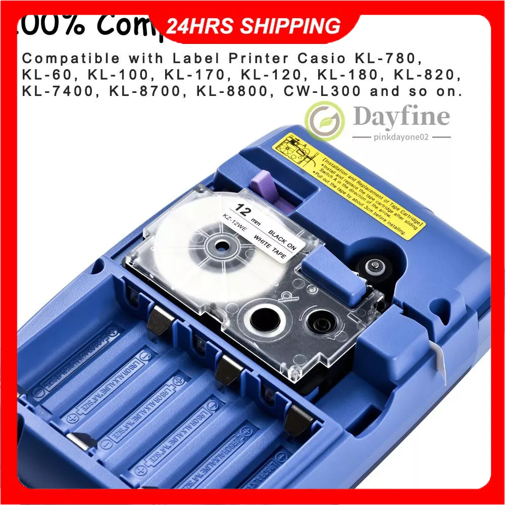 12mm Label Tape Compatible Tape Cartridge Ribbon Replacement for Casio