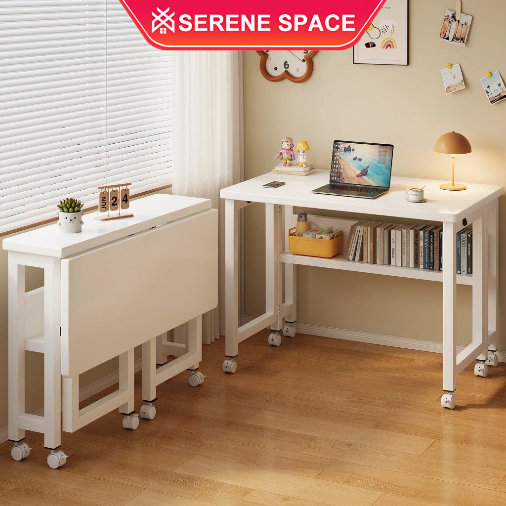 【Serene.SG】 Foldable Table Study Table Adjustable Table Computer Desk Office Desk Space Saving Movable Folding 可折叠学习桌