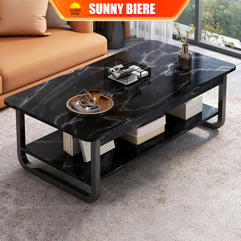 SNB Tea Table Imitation Marble Pattern Coffee Table Home Multi-level Soaking Tea Table Modern Simple Sofa Side Table