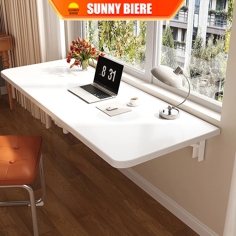 SNB Foldable Desk Wall Storage Rack Wall-mounted Free Punch Partition Wooden Table