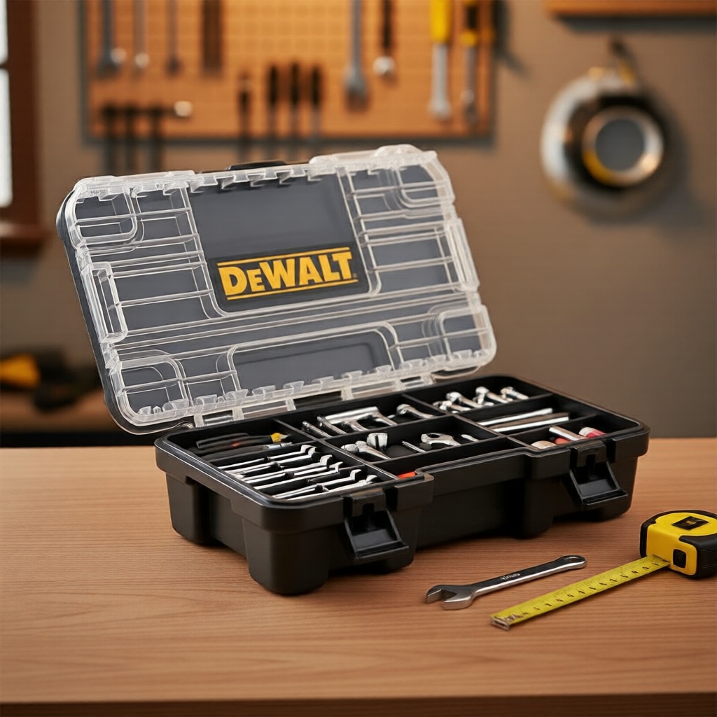 Portable DEWALT TSTAK Black Tool Set: 148x85x40mm Mini Case, Durable Plastic Storage Box