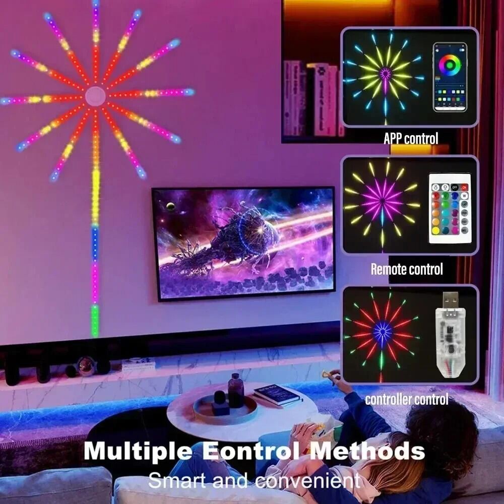 Voice Controlled Firework Lights - Full Color APP Shooting Stars For Room Christmas Decor