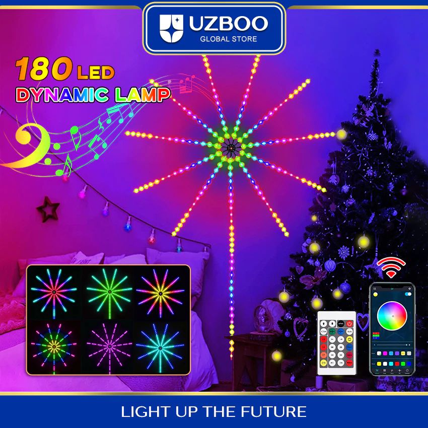 Big Sale UZBOO Smart Firework Fairy Lights Music Sync with APP Remote Control 180 LEDS for Disco Par