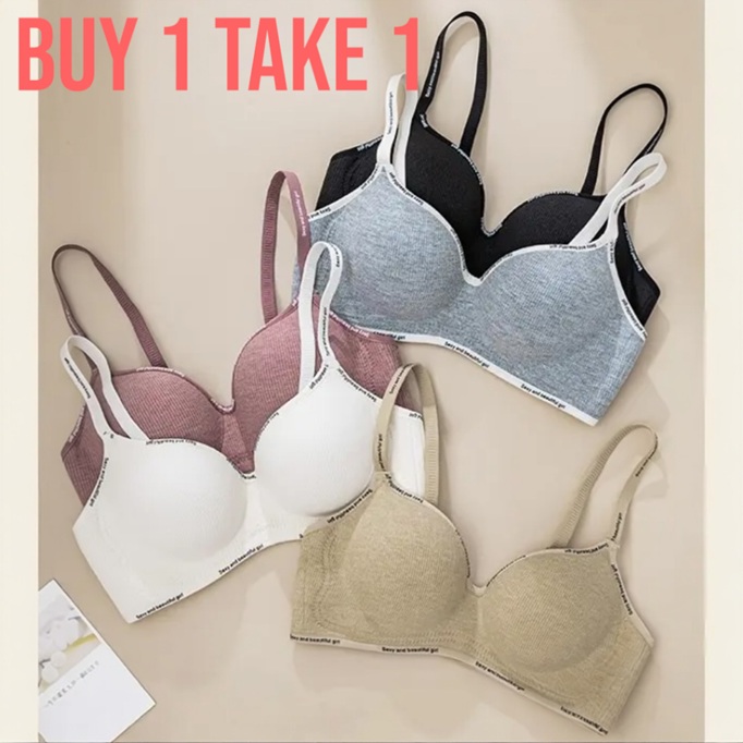 BUY 1 TAKE 1 CAPIN 3CM Thick Cup Pure Cotton Push Up Bra for Women - Lingerie - Womenswear