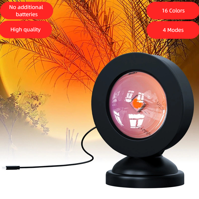 Sunset Lamp Projection LED Light with Remote Control, 16 Colours Night Light, Indoor Decorative Floo