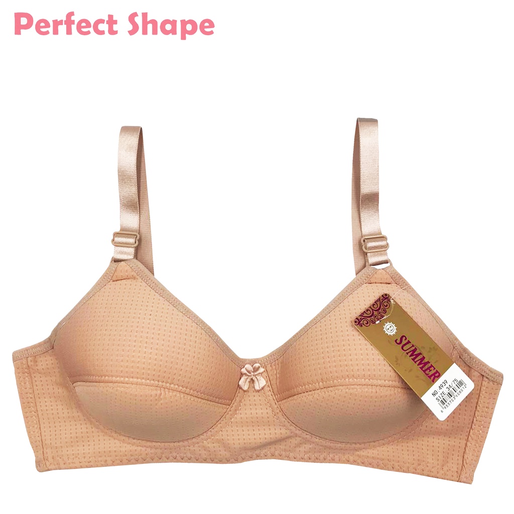 Perfect Shape Cup A Teens Wireless Cotton Bra Soft Breathable Unlined No Wire Thin Foam Plain Bra