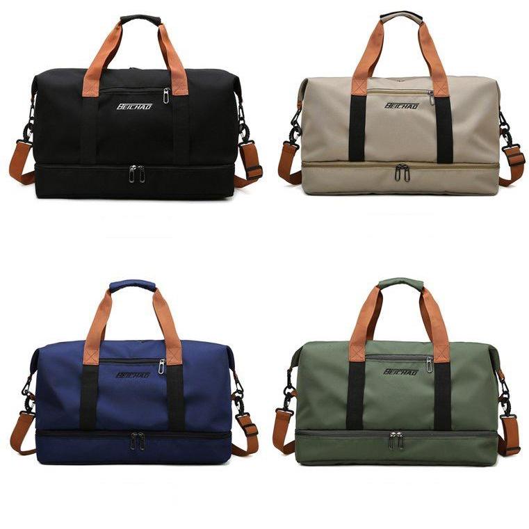 Large Capacity Canvas Travel Bag with Shoe Compartment