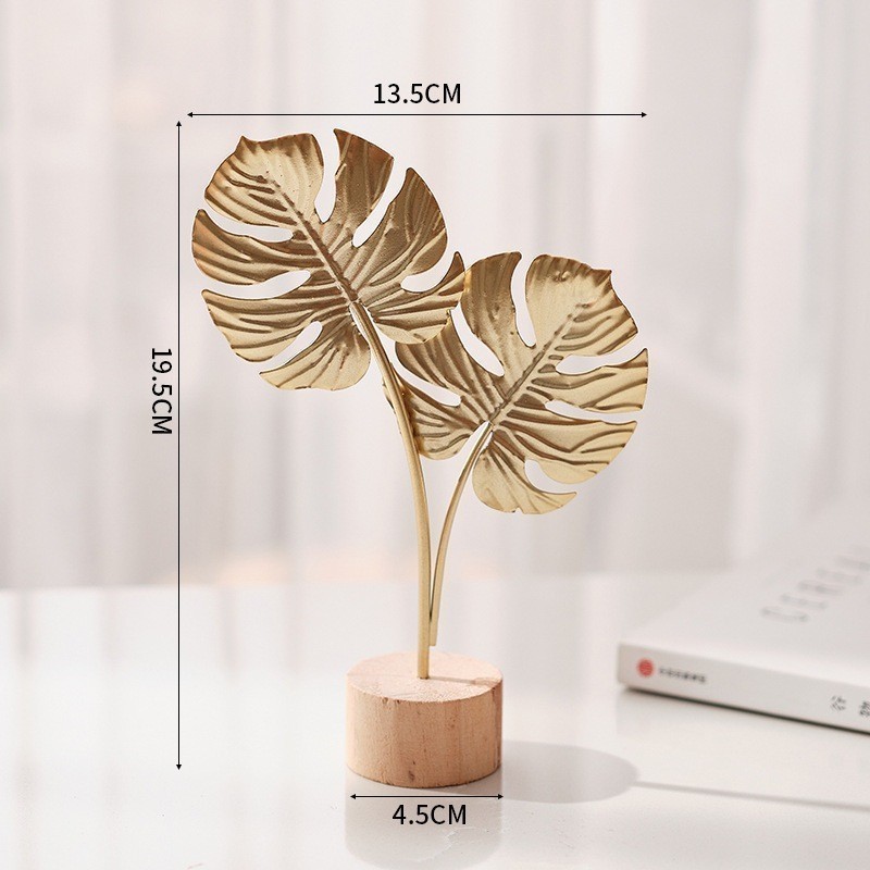 Gold Metal Figurine Modern Nordic Home Decor Ornament for Desk, Shelf & Bookcase