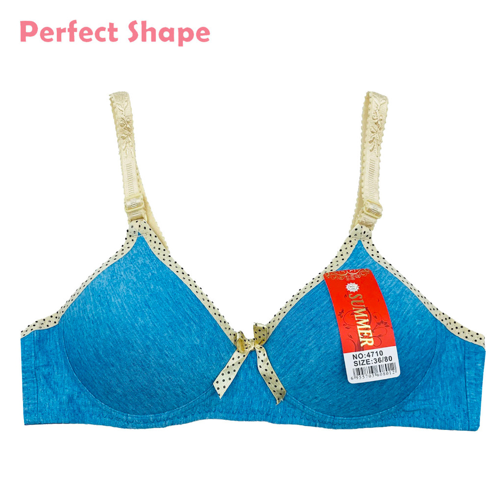 Perfect Shape Cup A Cotton Bra for Women Wireless Thin Pad Soft Comfortable Bralette Underwear (1pc)