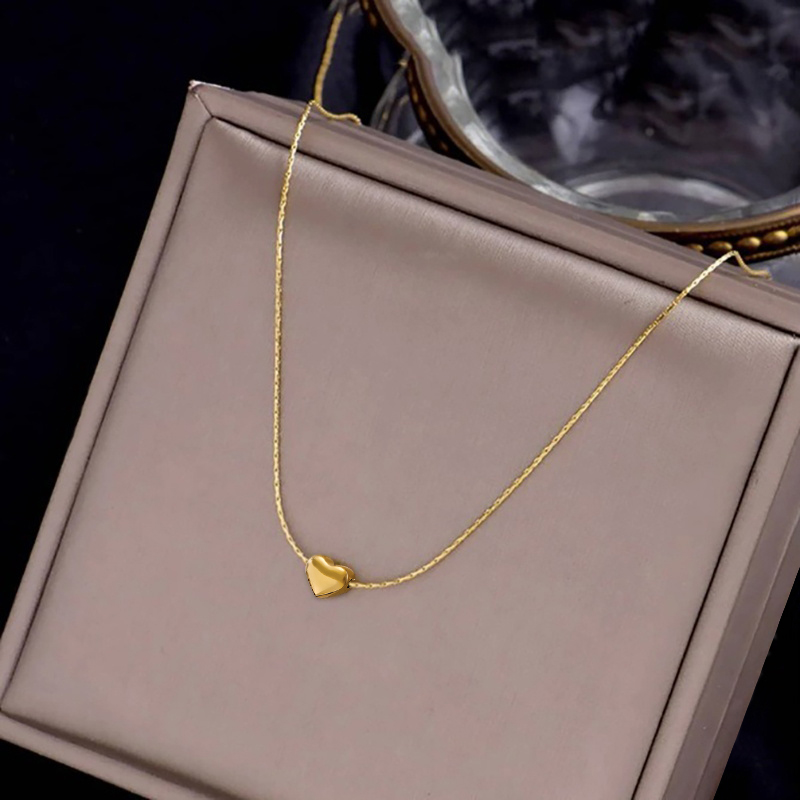 Minimalist Heart Necklace Dainty Chain Layering Jewelry For Women In Gold Silver Trendy Ins Style Fo