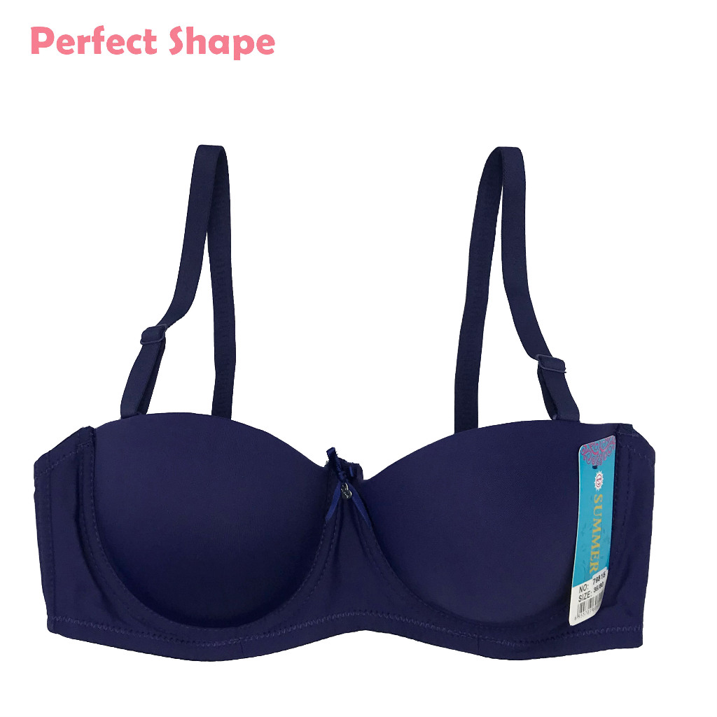 Perfect Shape Cup C Plus Size Plain Strapless Bra for Women Underwire Push Up Bra Multipurpose (1pc)
