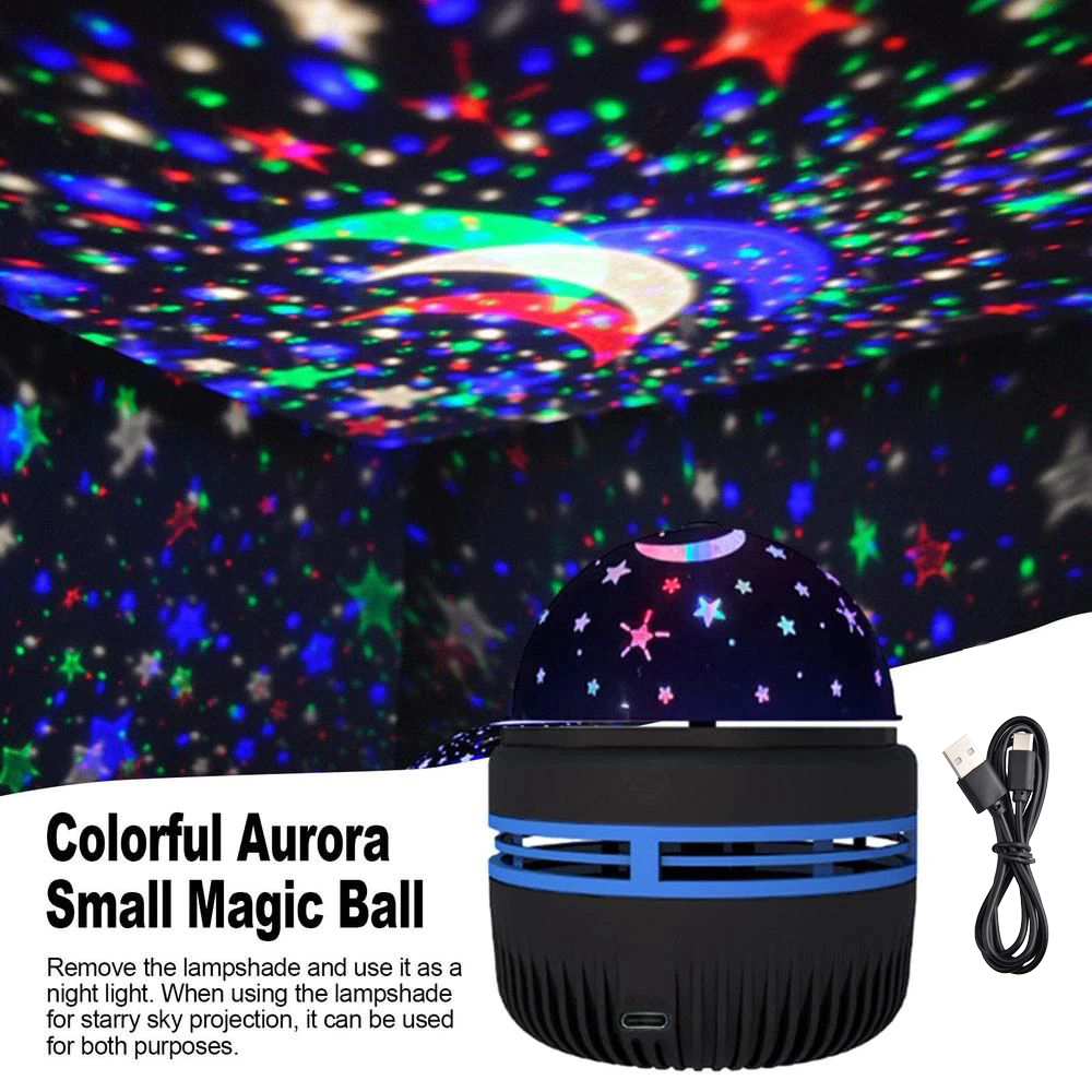 Starry Romantic Aurora Projection Light, LED Water Ripple Night Light, Disco Light for Bedroom & Fou