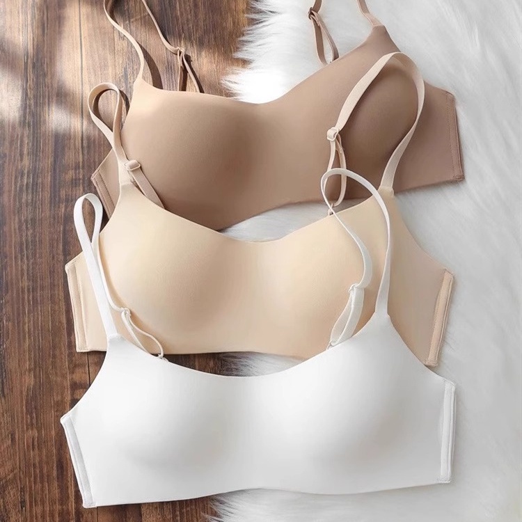 4 Colors One piece Jelly Feeling Seamless Bra for Women