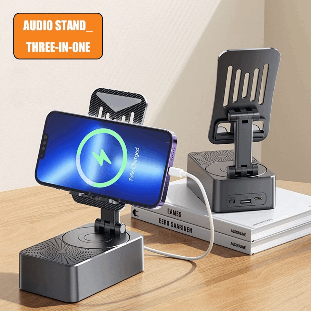 WYS-2301 3in1 Bluetooth Speaker Phone Stand Powerbank Foldable Stereo Bass Holder