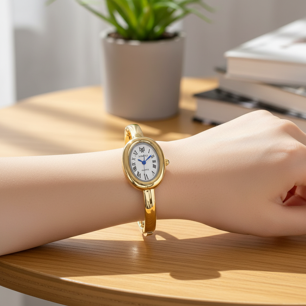 Elegant Retro Classic Small Roma Face Bracelet Bangle Quartz Watches For Ladies