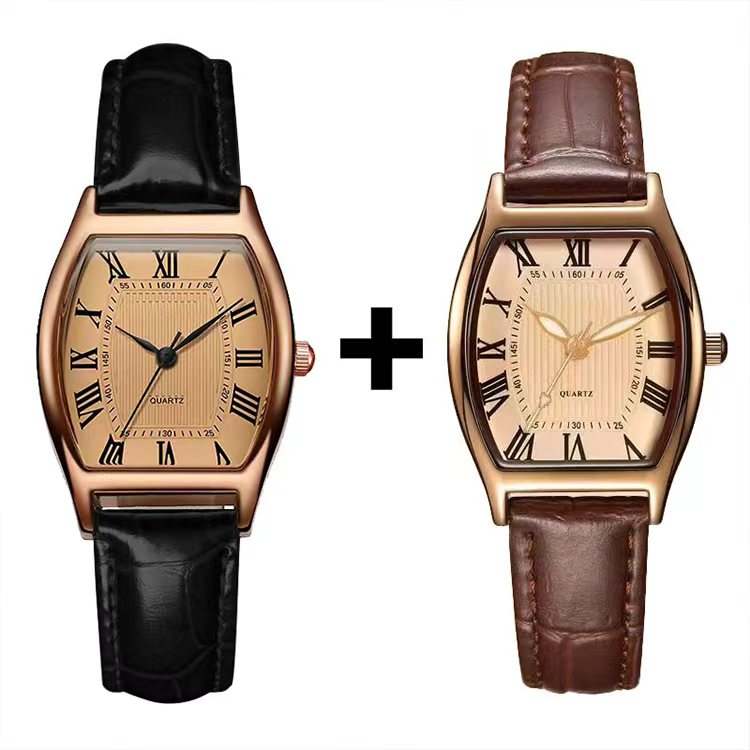 [Buy 1 Get 1 Free] Stylish Women's Watch | Brown Retro Leather Strap Quartz Watch, For Christmas Gif